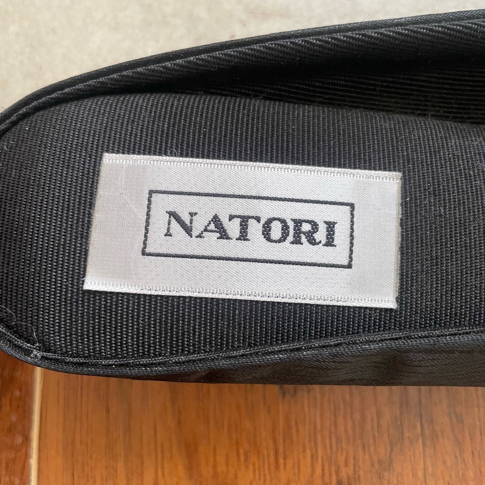 Vintage Natori satin slide mules with animal print and bow accents - Picture 4 of 11